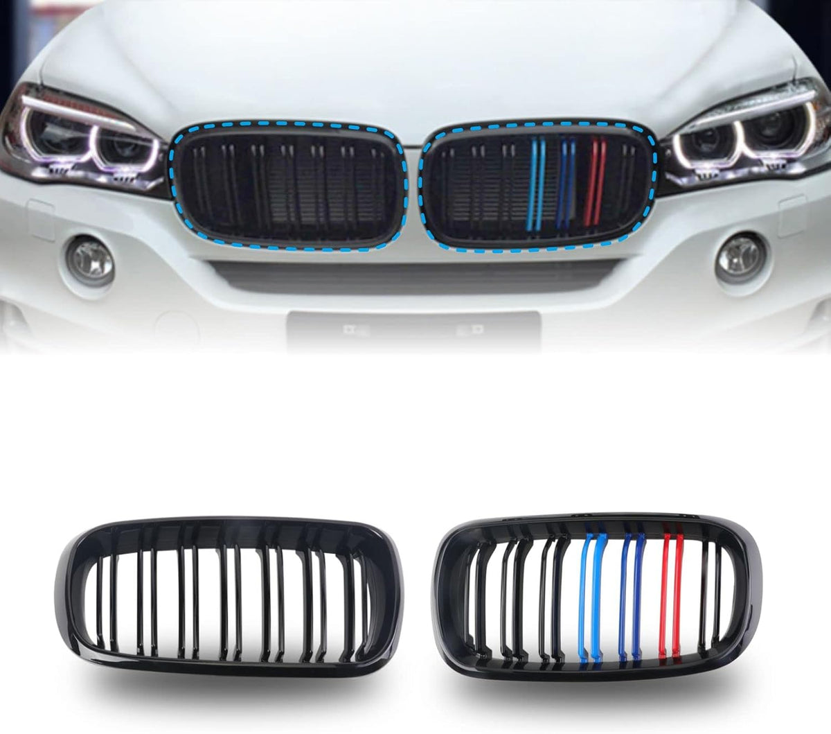 Gloss Black ABS Grills Pack of 2 C5376