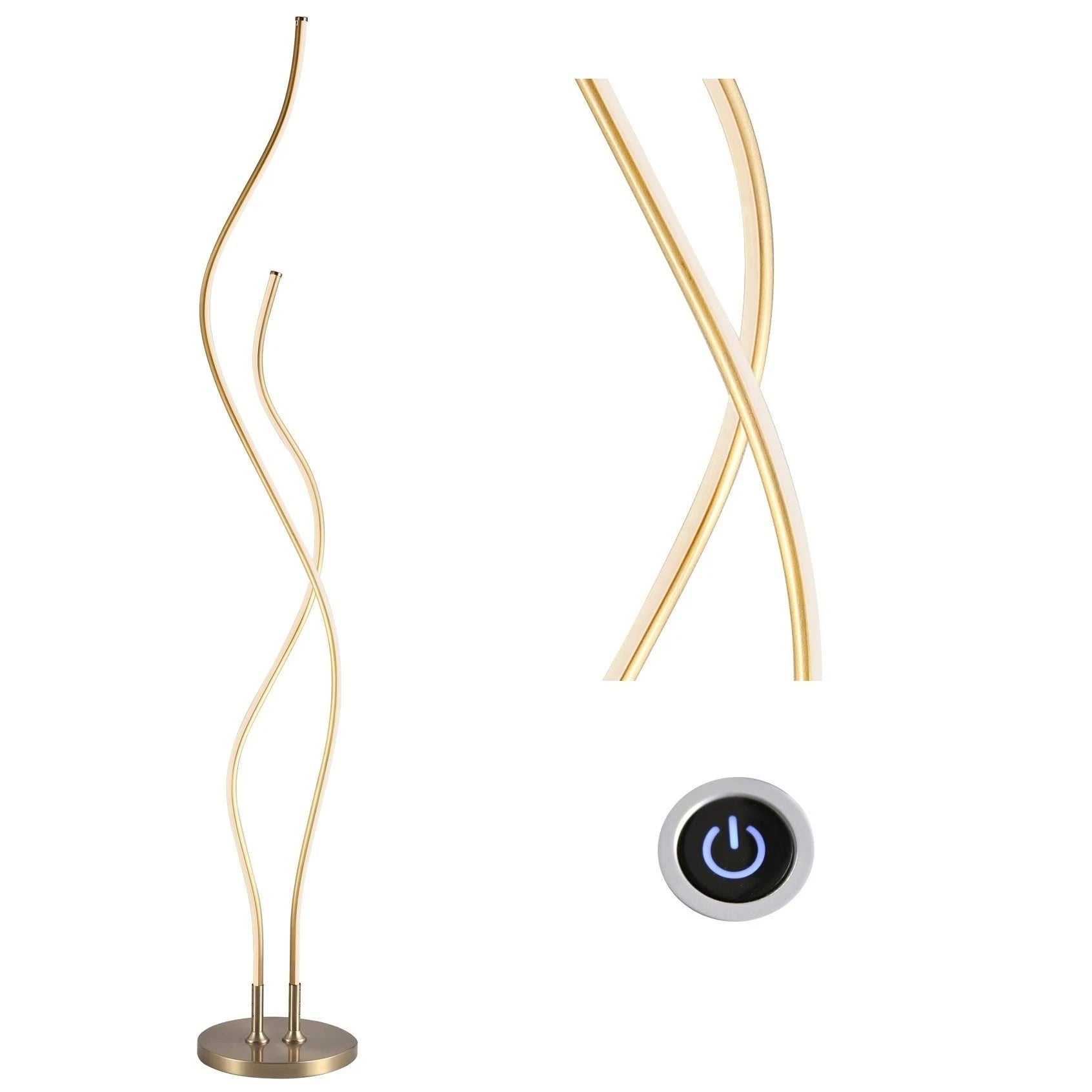 Gold LED Integrated Floor Lamp C436341
