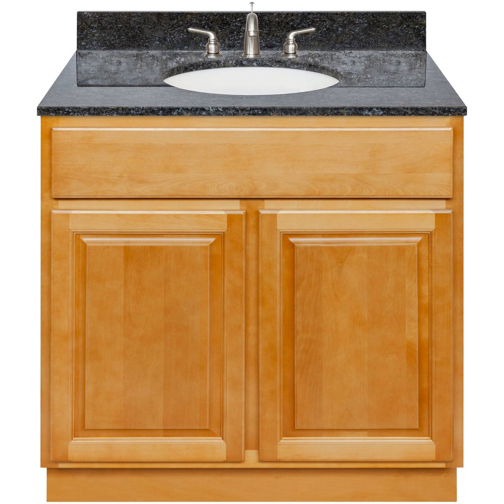 37W Vanity with Blue Butterfly Granite Top and Faucet R22998