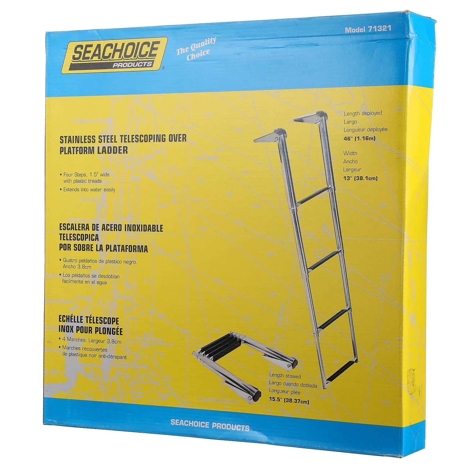 4 Step Folding Ladder Stainless Steel H353