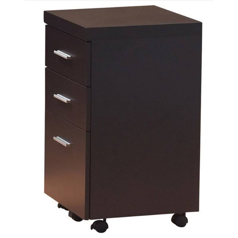 2pc Desk and Mobile File Cabinet Set in Brown M7519