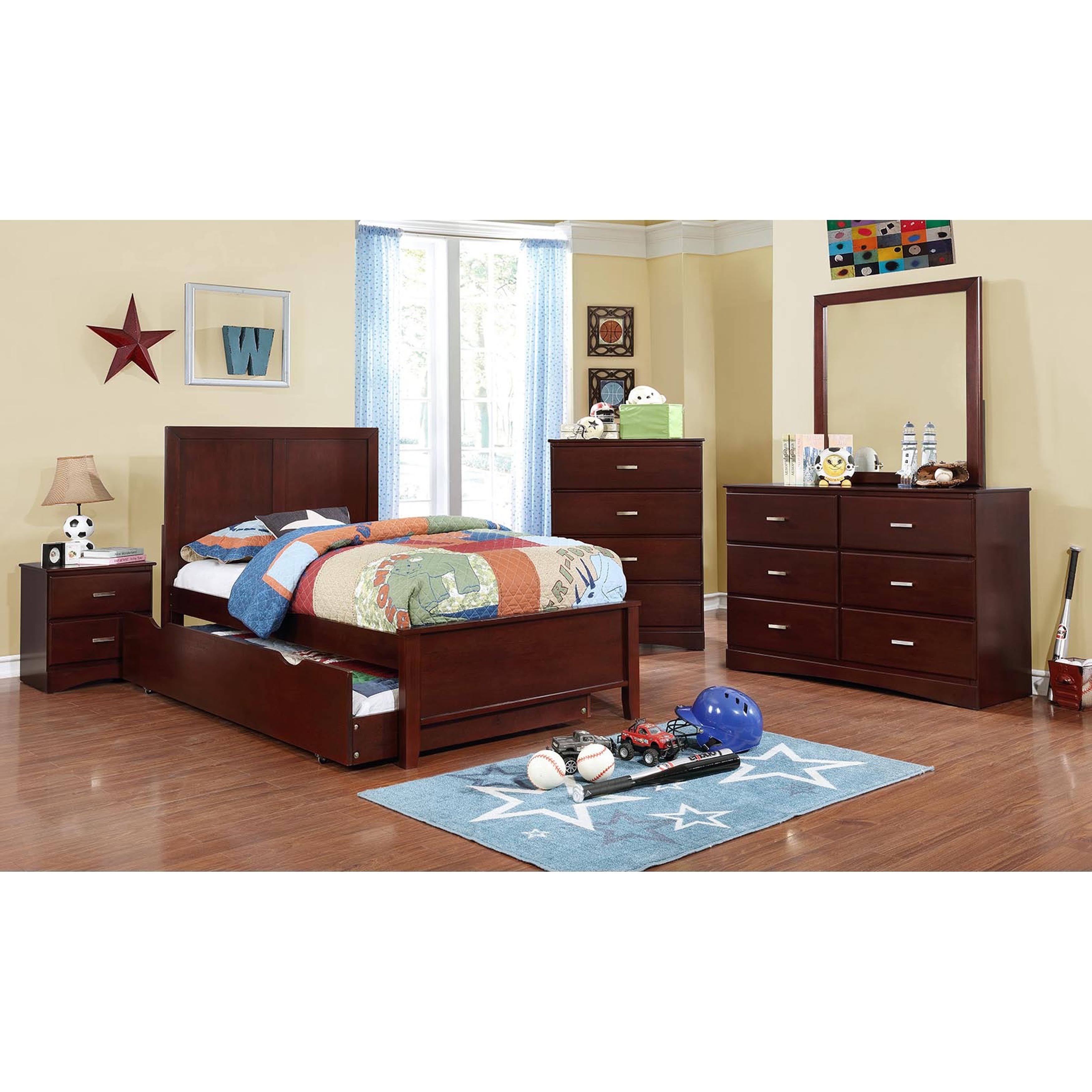 Twin Solid Wood Panel Bed A15575