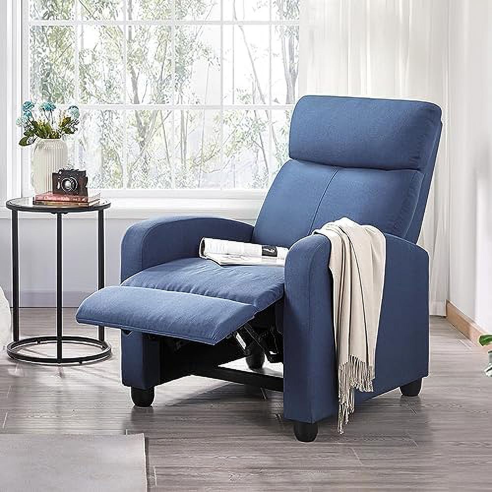 Light Blue Fabric Recliner Chair with Pocket Spring P834