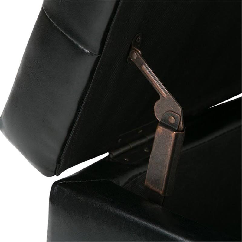 Faux Leather Storage Bench in Black K7101