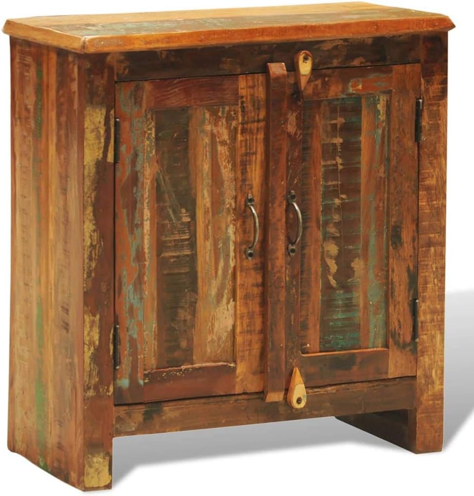 Rustic 2 Door Cabinet Reclaimed Wood Finish Console Cabinet Q46919