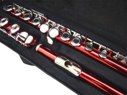 Red Concert Band C Flute with Case E282