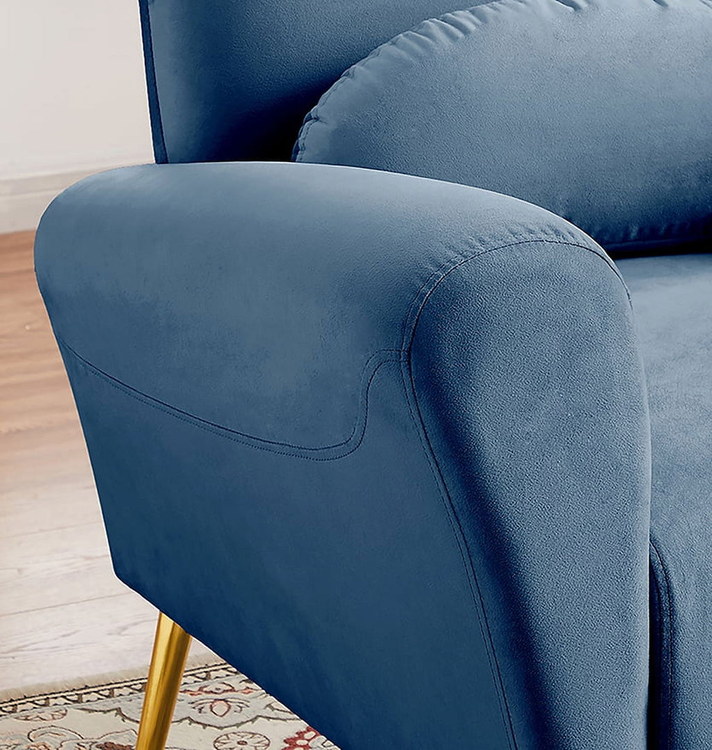 Blue Upholstered Armless Chair Q39388