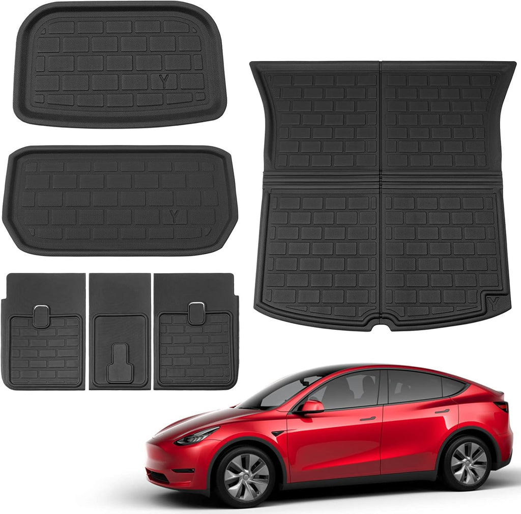 Tesla Model Y Trunk Mat Rear Storage Mat Cargo Liner Set of 9 Mats for 5 Seats L810645