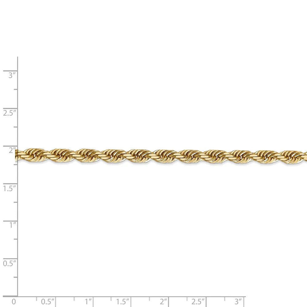 22 inch 14kt Yellow Gold Diamond Cut Rope Chain I83742