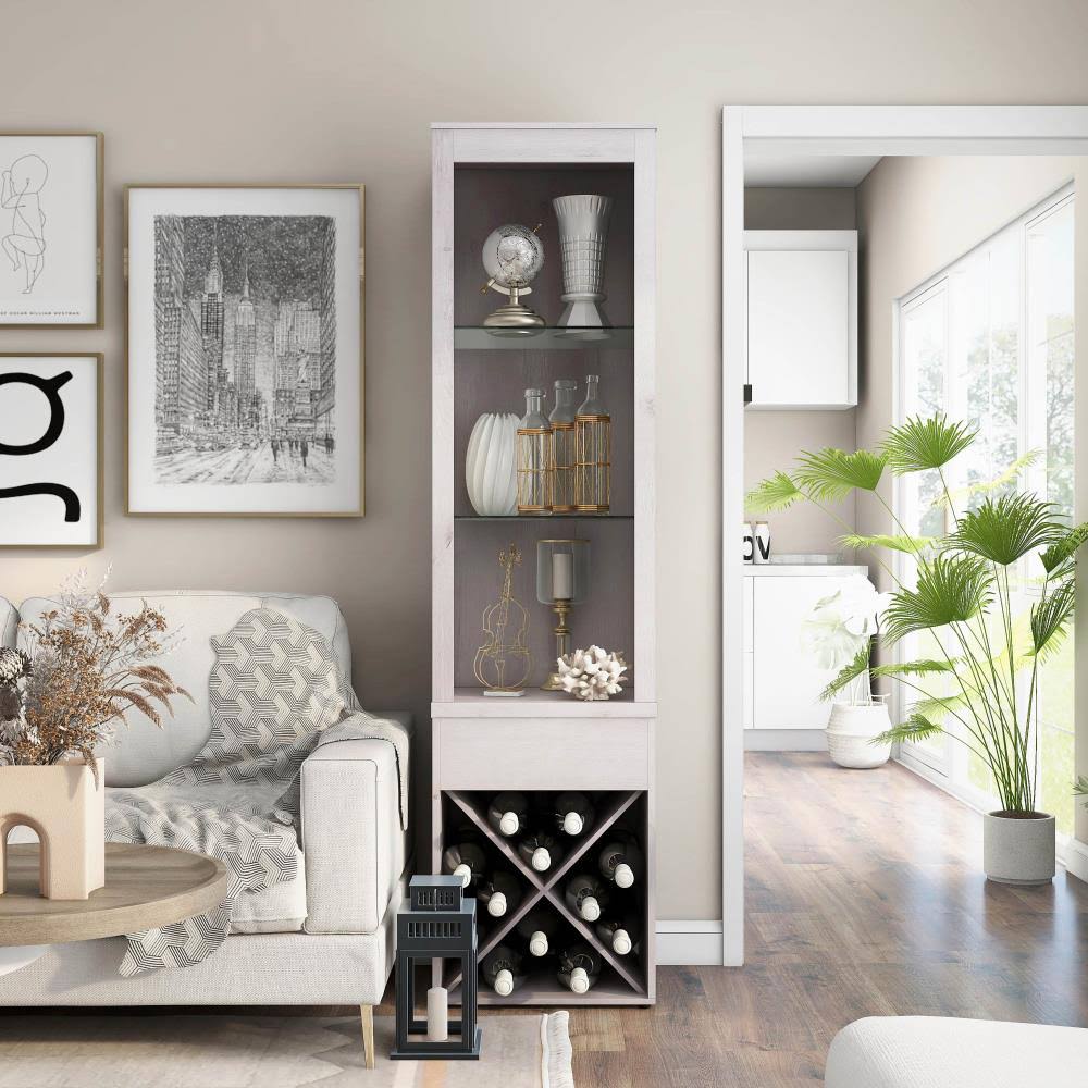 White Oak Multi Storage Curio Cabinet Q46421