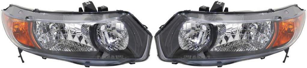Honda Civic Headlight Assembly Pair Driver and Passenger Side M9724