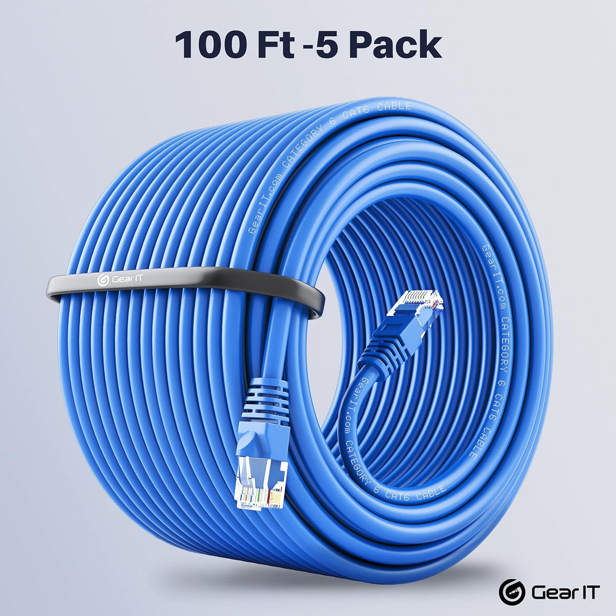 Cat 6 Ethernet Cable 100 ft (5-Pack) Blue H48123