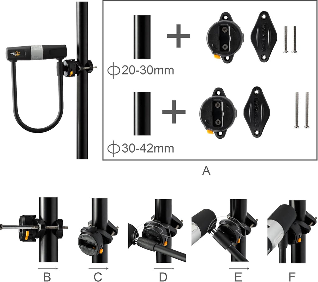Heavy Duty Bicycle U-Lock with Cable, 14mm Shackle, 10mm x1.8m Cable, Pack of 2 F4500
