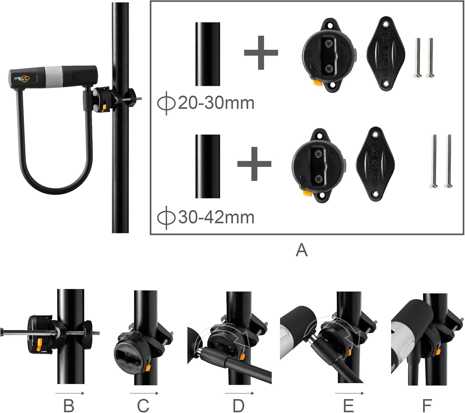 Heavy Duty Bicycle U-Lock with Cable, 14mm Shackle, 10mm x1.8m Cable, Pack of 2 F4500