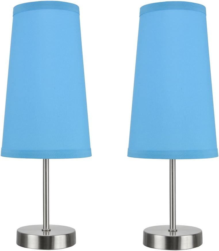Satin Nickel Candlestick Table Lamp, 2-Pack, 14 1/4 High I333