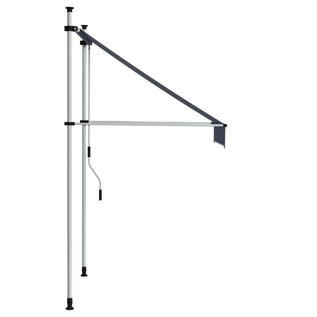 Blue and White Stripes Retractable Awning V6569