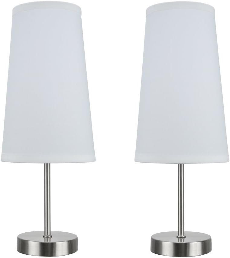 Satin Nickel Candlestick Table Lamp, 2-Pack, 14 1/4 High I333