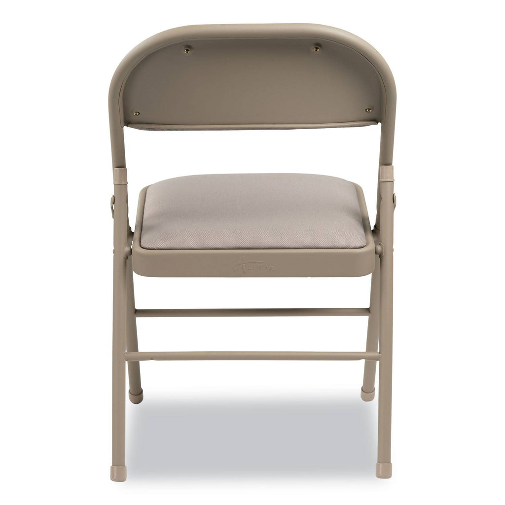 Steel Folding Chair with Fabric Back and Seat, Tan, 4/Carton E3152