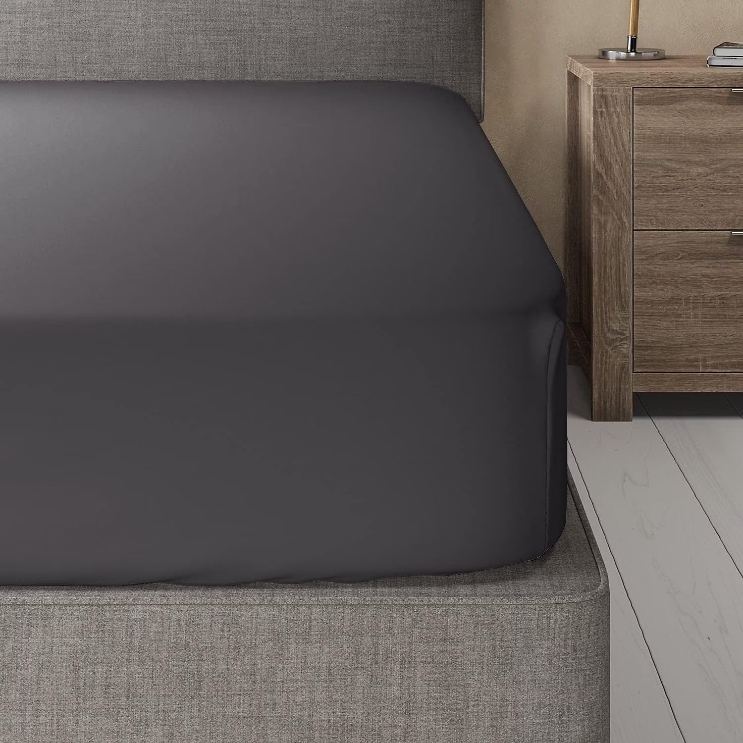 Charcoal Twin XL Fitted Sheet Q651