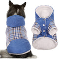 Plaid Dog Winter Coat with Hood Fleece Lining Z55545