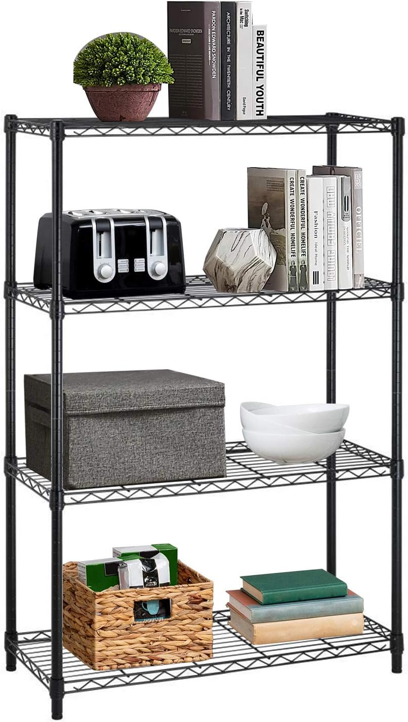 4-Shelf Heavy Duty Metal Wire Shelving Unit with Adjustable Shelves M534293