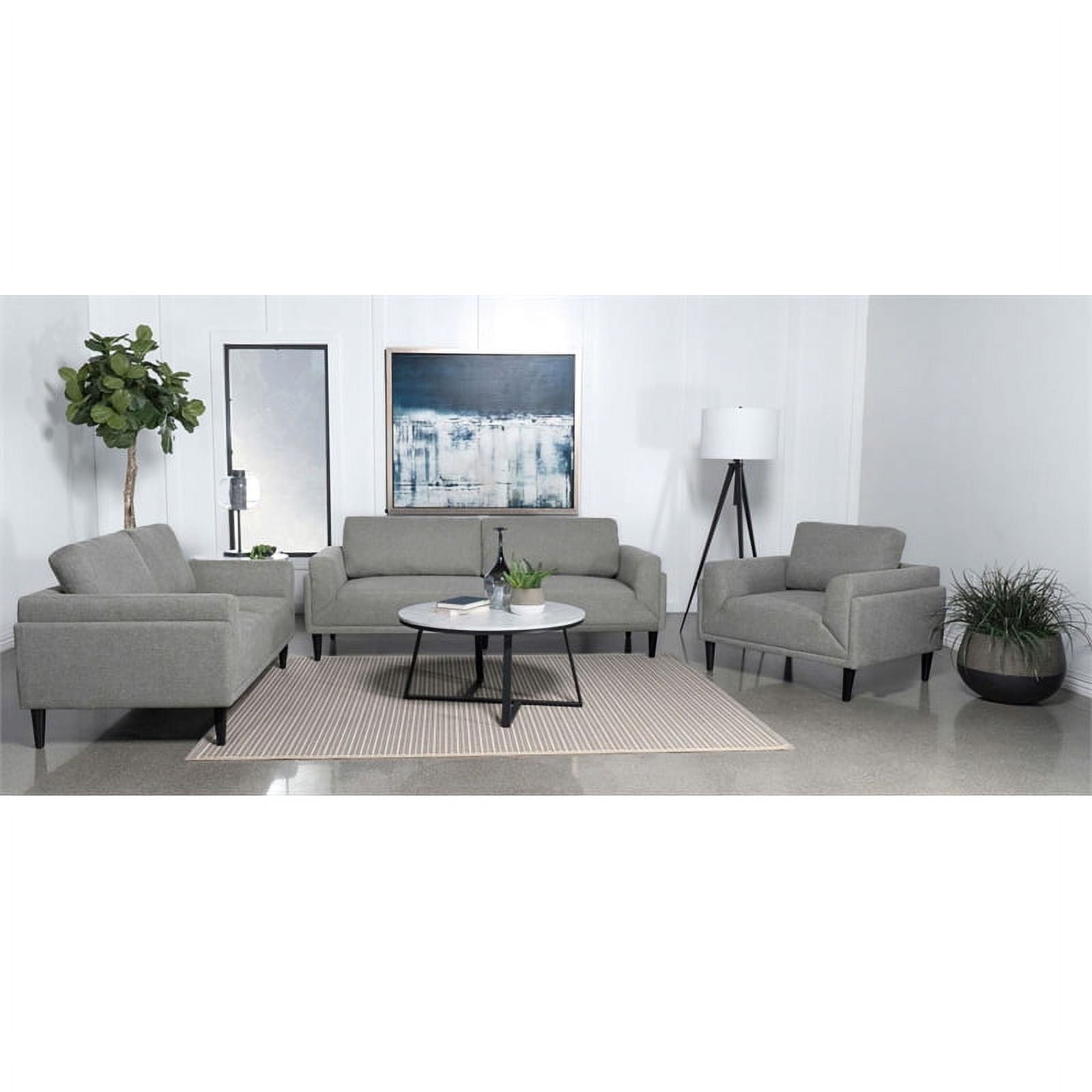 Modern Fabric Upholstered Track Arms Sofa in Gray X841744