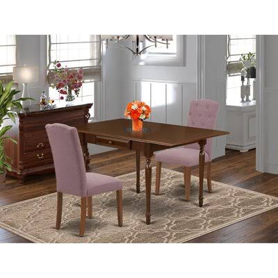 Mahogany Rubberwood Solid Wood Dining Set, 3 Piece X153625