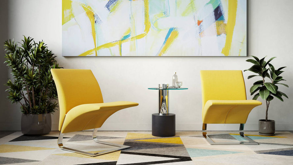 Clear Glass End Table with Stainless Steel and Black Base C948