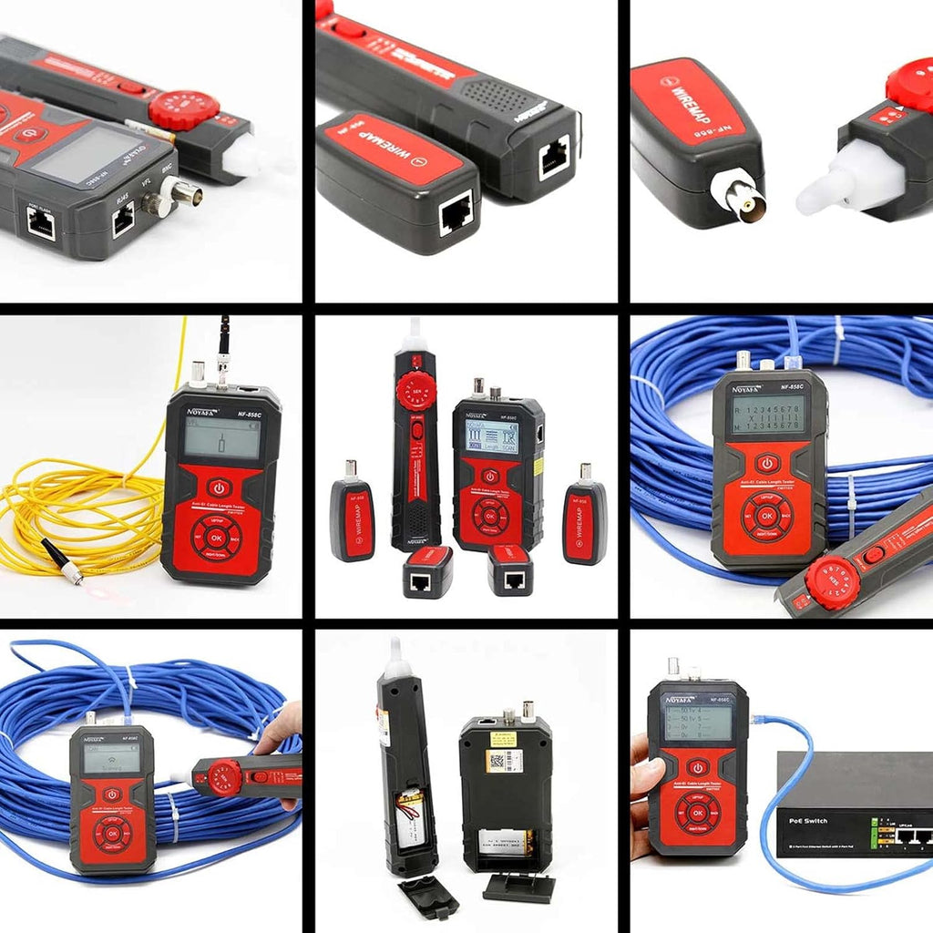 LCD Network Tester with RJ11 RJ45 Coax Cable Tester and VFL Function E842901