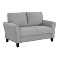Transitional Solid Wood and Polyester Love Seat in Dark Gray/Black E2332