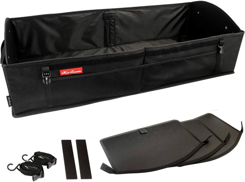 Trunk Organizer with 4 Adjustable Compartments Foldable Portable Car Organizer G63433