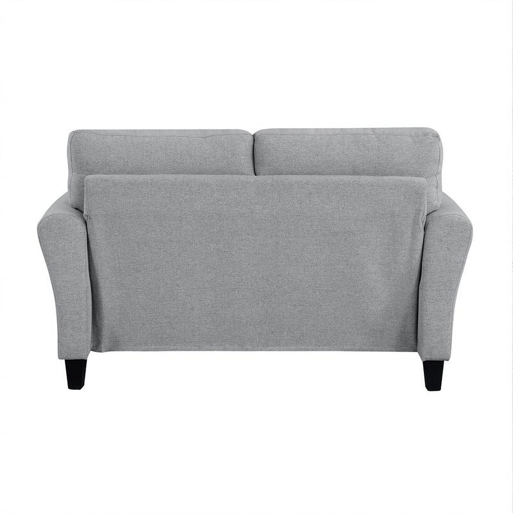 Transitional Solid Wood and Polyester Love Seat in Dark Gray/Black E2332