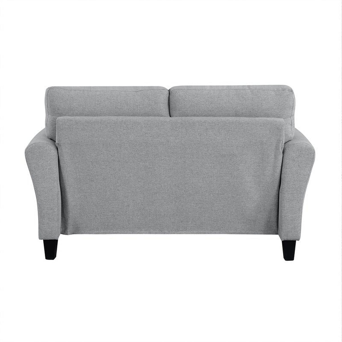 Transitional Solid Wood and Polyester Love Seat in Dark Gray/Black E2332
