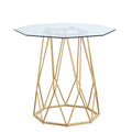 Gold Glass Top End Table D1996
