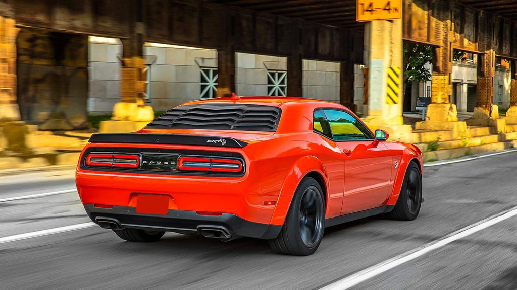 Rear Window Louver Windshield Sun Shade Cover for Dodge Challenger Custom Fit ABS Matte Black C4232