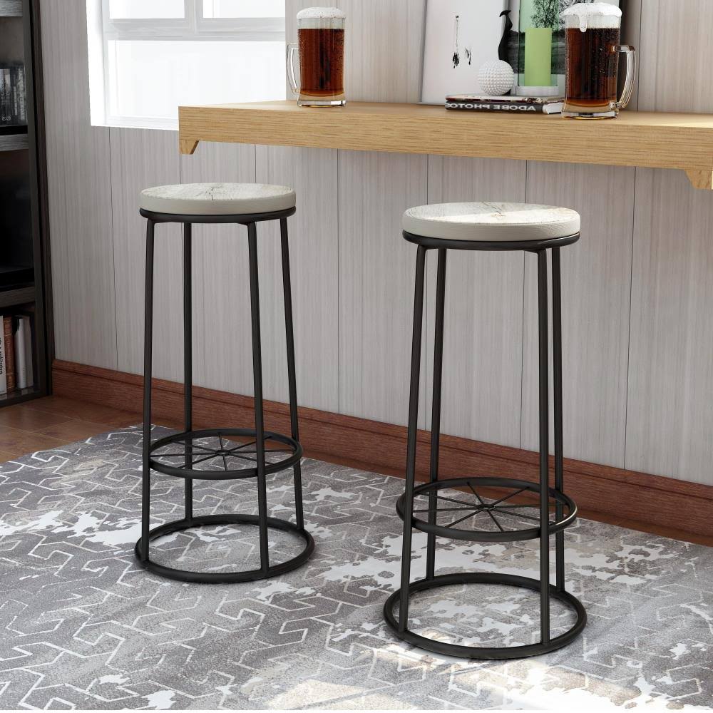 Metal Frame Bar Stool in Coaster White (Set of 2) M6281