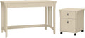 Antique White Writing Desk with 2 Drawer Mobile File Cabinet W134687