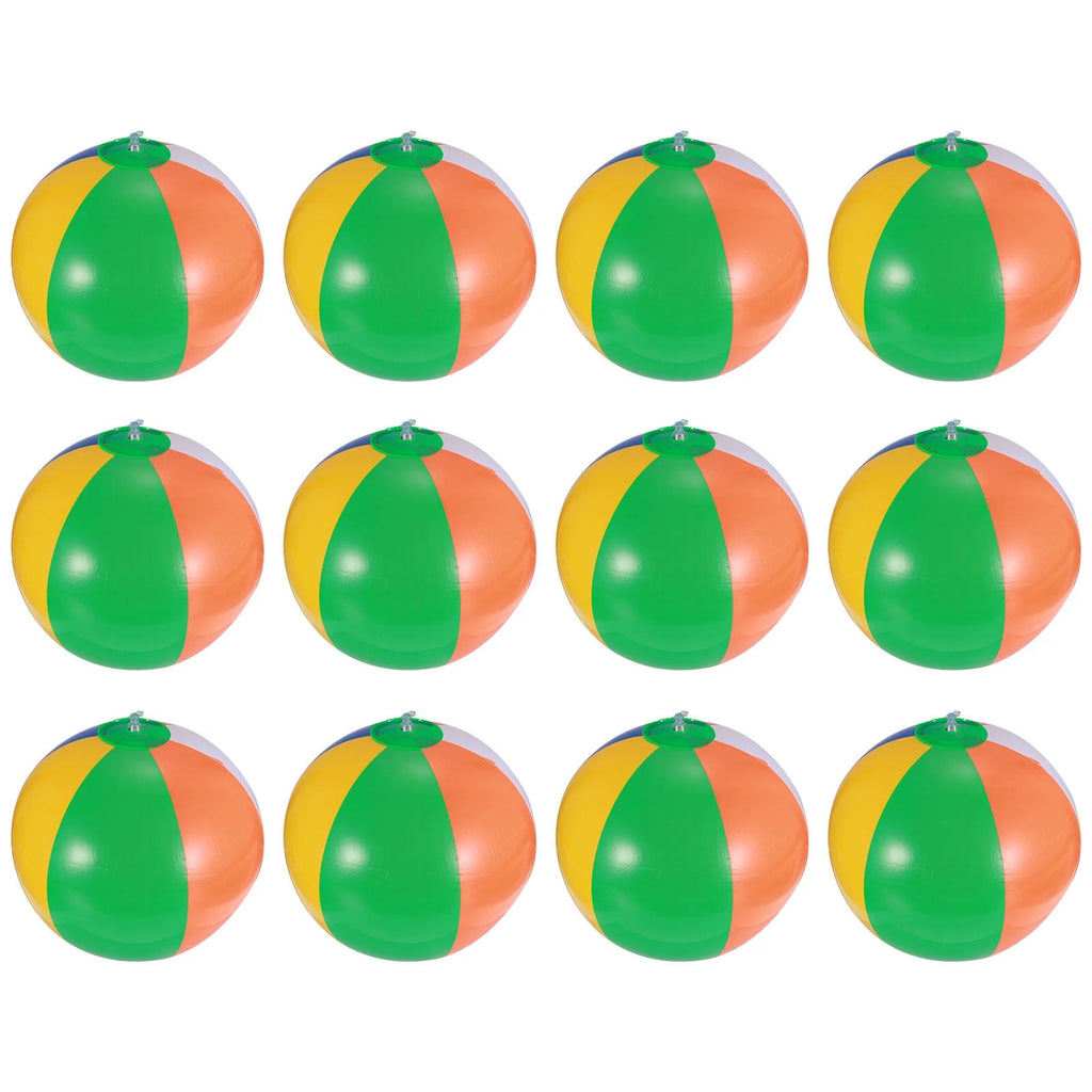 12 Pcs Inflatable Beach Balls Pool Toys M314852