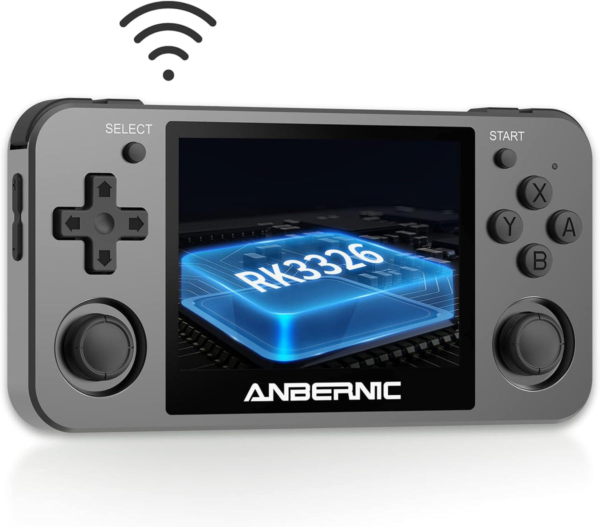 Handheld Game Console 3.5 Inch IPS Screen RK3326 Chip 64G TF Card 2500 Classic Games 3500mAh Battery (Blue) S35060