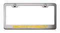 Custom License Plate Frame with Challenger Lettering CF Blue Q5653