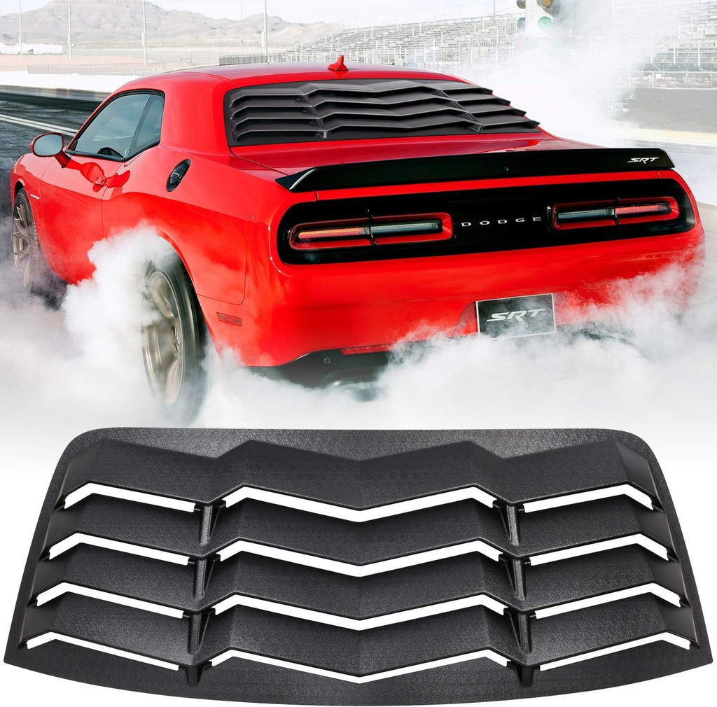 Rear Window Louver Windshield Sun Shade Cover for Dodge Challenger Custom Fit ABS Matte Black C4232