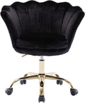 Pink Velvet Adjustable Desk Chair with Wheels Y59394