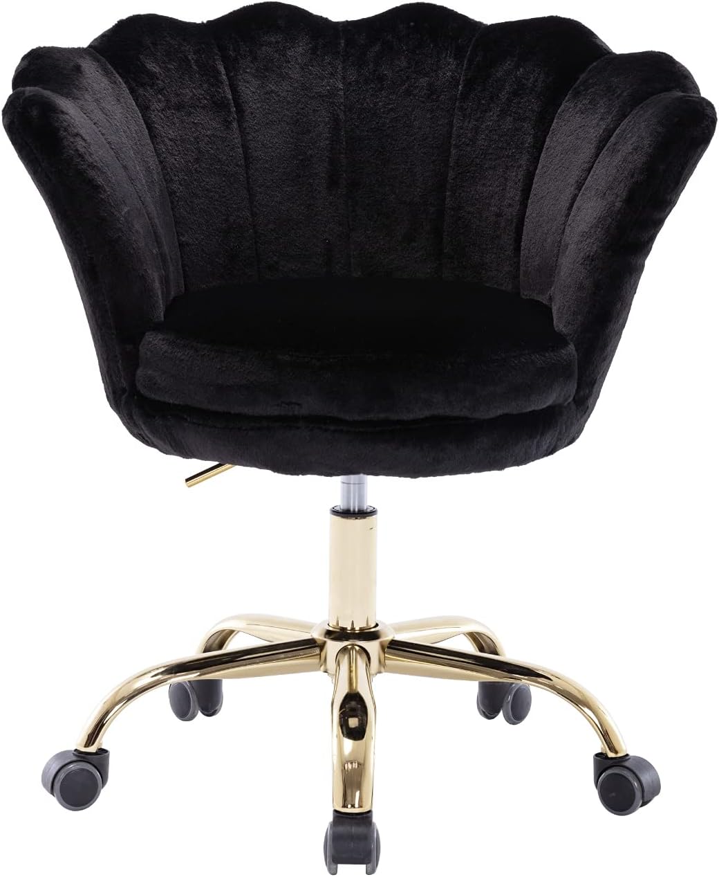 Pink Velvet Adjustable Desk Chair with Wheels Y59394