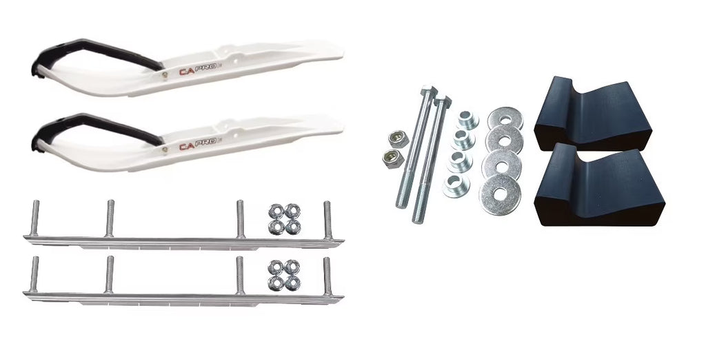 White XT Snowmobile Skis Complete Kit C7967