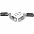 Chrome Highway Pegs with 2-1/2in. Mounting Arms and Ribbed Pegs Z958