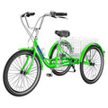 24" 7 Speed Three Wheel Tricycle Bike with Large Basket N673022