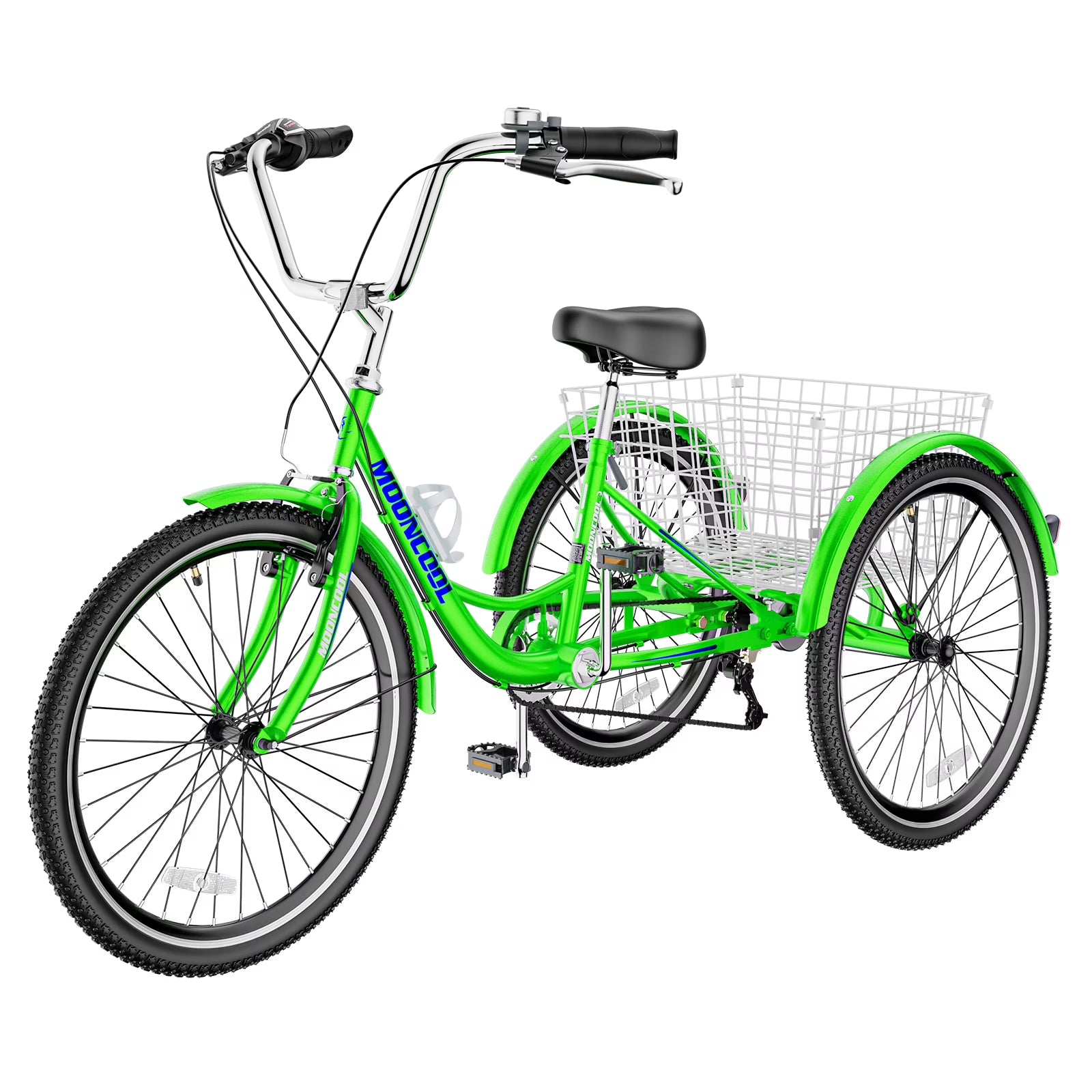 24" 7 Speed Three Wheel Tricycle Bike with Large Basket N673022