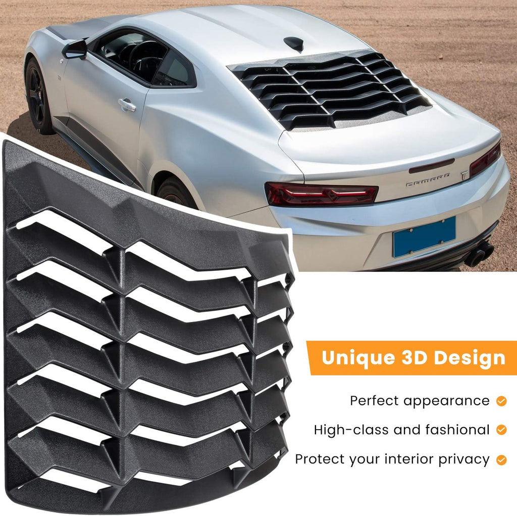 Rear Window Louver Sun Shade Cover Matte Black ABS for Chevy Camaro 2010 2015 X49264