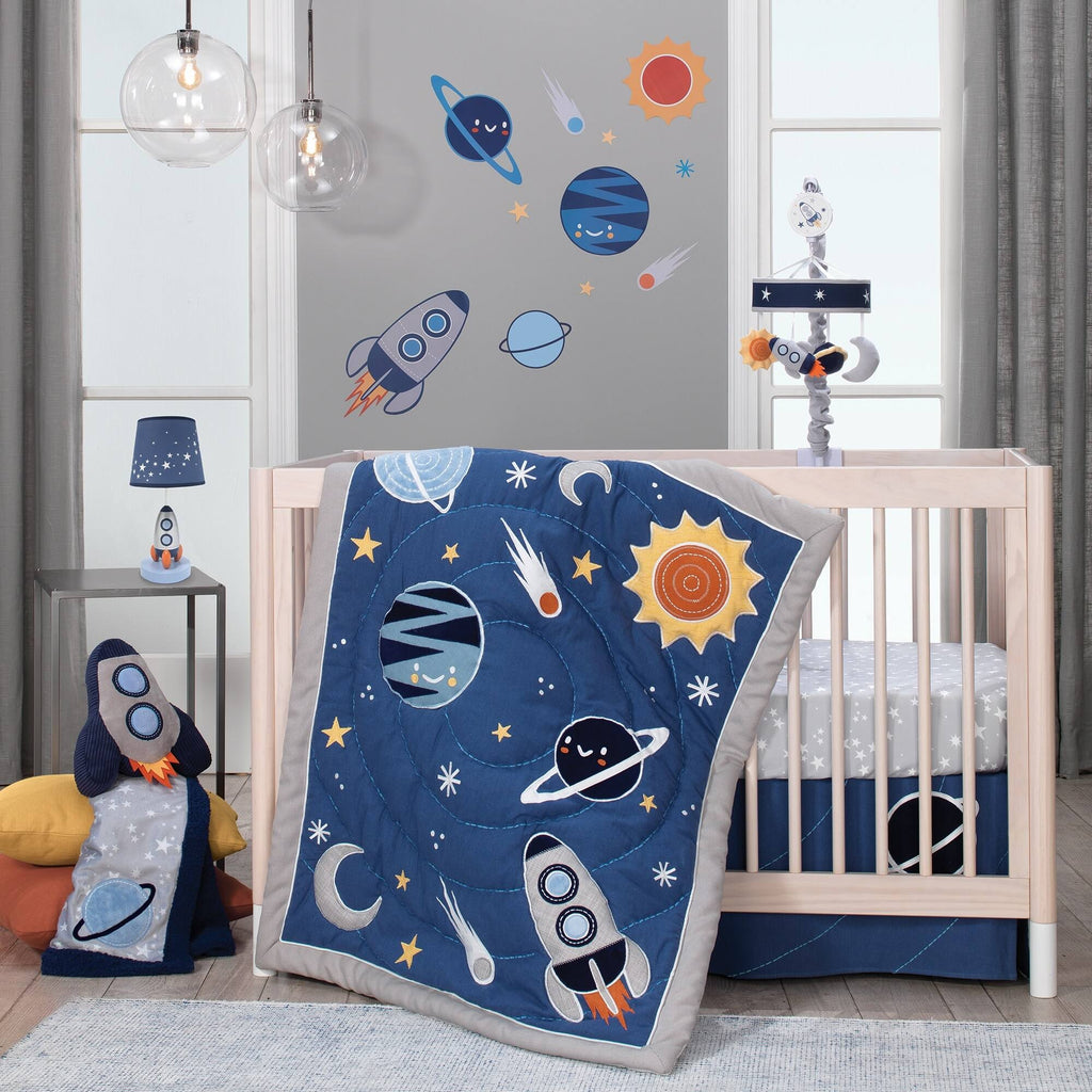 Blue/Navy/Gray Space Musical Baby Crib Mobile G23371