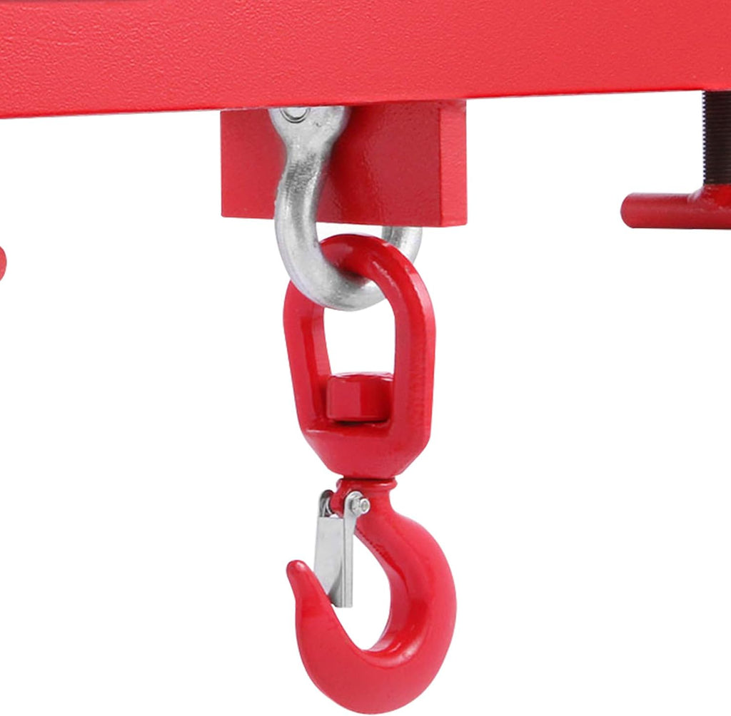 Forklift Lifting Hook, 4400lbs Capacity, Red, with Swivel Hook and Two Large T-Screws H370835